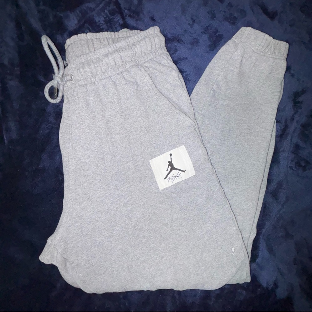 Jordan Light Gray Logo Sweatpants for Men